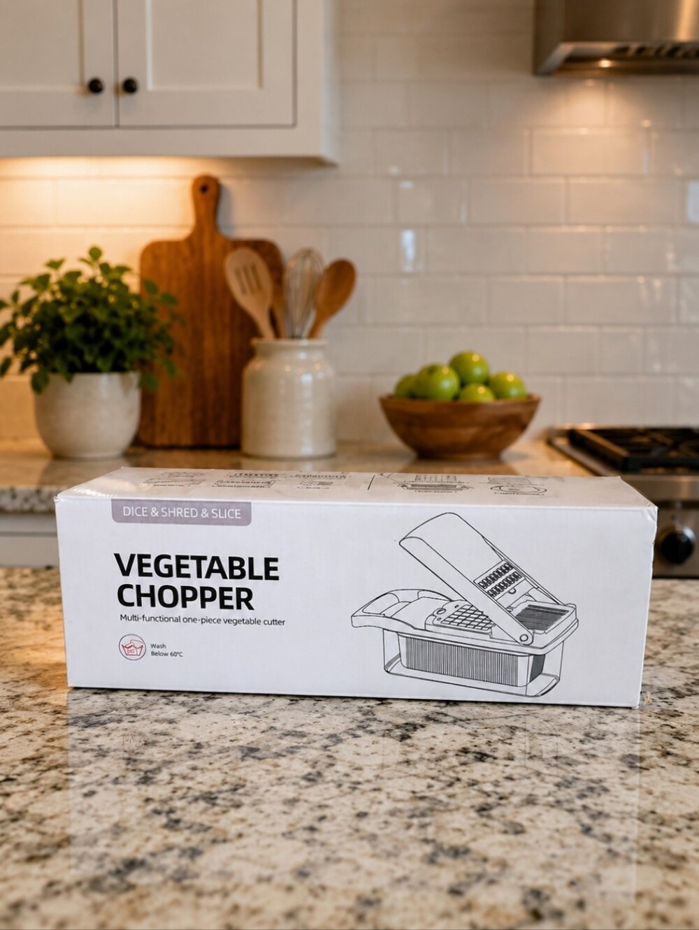 Vegetable Chopper Cutter Shredder Masher Mandoline Slicer Salads Onion Cucumber
